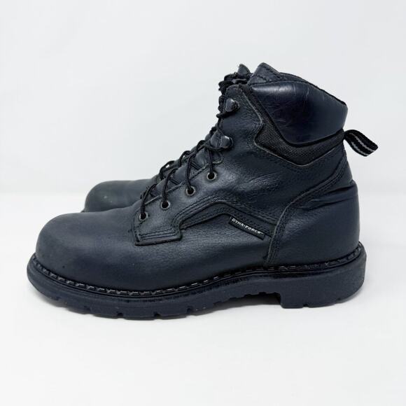 Red Wing Black Leather Steel Toe Safety Boots Men's Size 9.5 Lace Up Made in USA - Picture 3 of 9